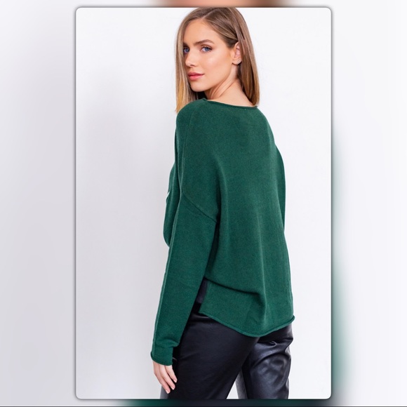 Hello Beautiful Hunter Green Sweater - Picture 4 of 6